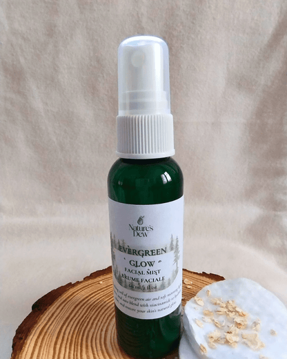 Evergreen Glow Facial Mist - Aloe Vera · Oat · Niacinamide - Nature's Dew Candle & Skincare